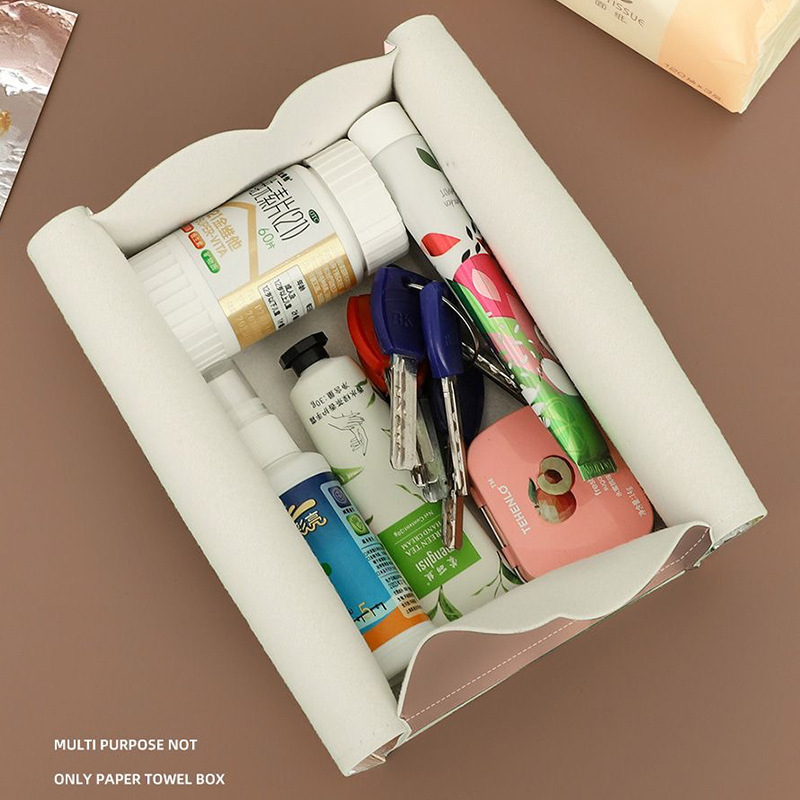 Oil painting tissue box, home living room tissue box, light luxury style, high-end tissue box, high-end leather tissue box, car box details Picture