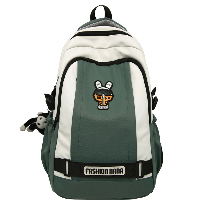 Personalized cartoon schoolbags for girls, trendy brand backpacks for junior and senior high school students, color-blocking large-capacity travel backpacks for college students Item Picture