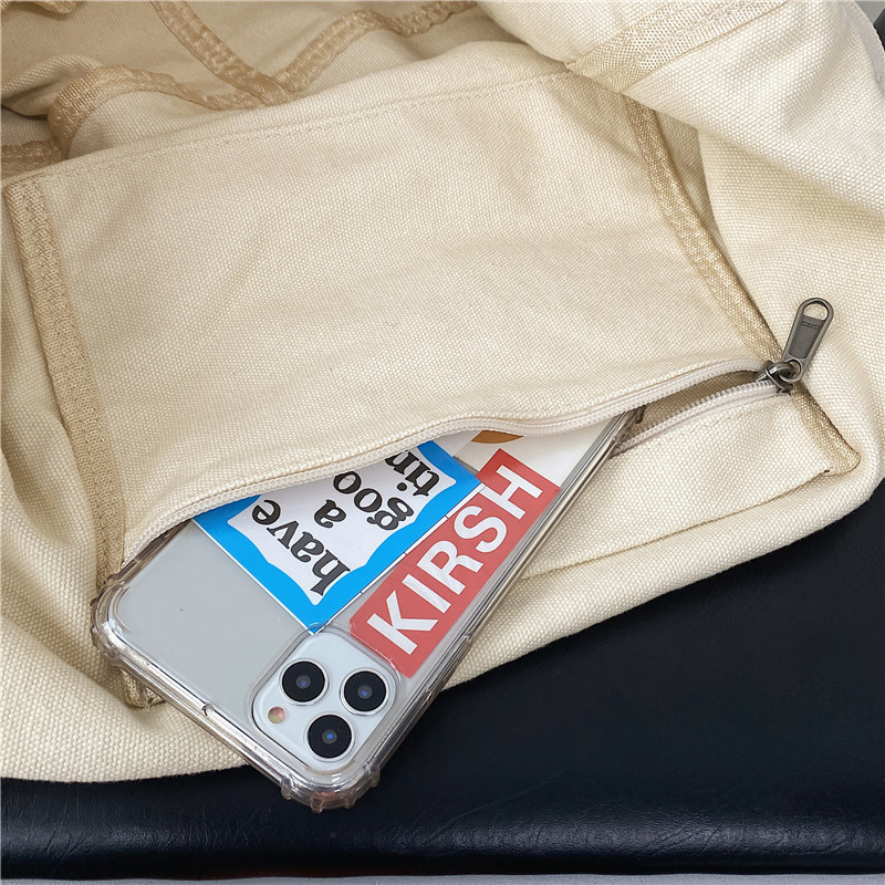 Lazy feng shui wash canvas bag, large-capacity crossbody bag for women, artistic youth single-shoulder bag, simple tote bag from Japan and South Korea Application Scenario