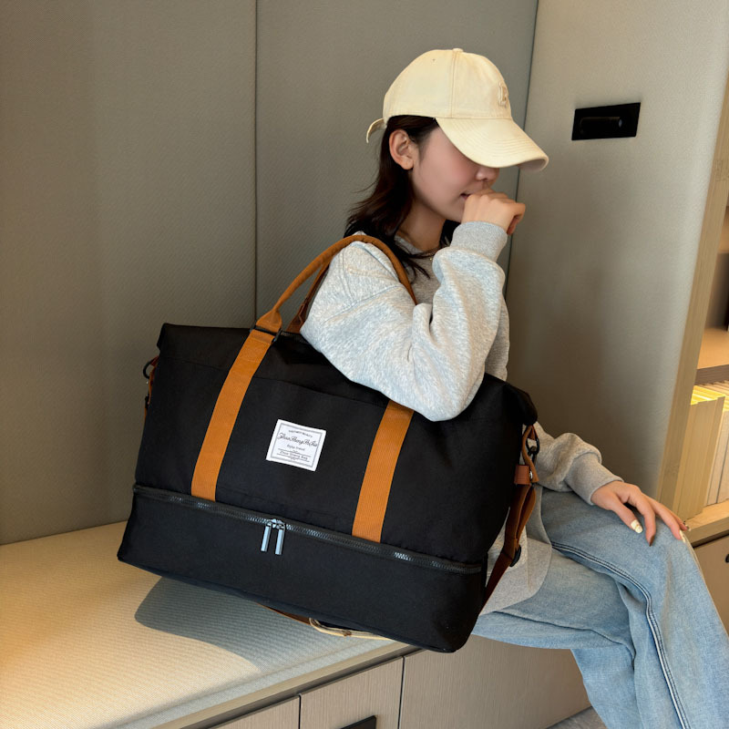 Simple and lightweight hand-held travel bag for men and women, large-capacity fitness bag for outdoor sports, luggage storage bag for travel and boarding details Picture