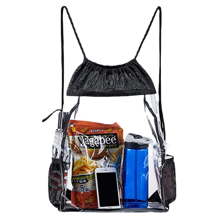 Amazon fashion transparent drawstring men's and women's fitness backpacks, drawstring bags, drawstring bags, drawstring bags, backpack processing and customization Item Picture