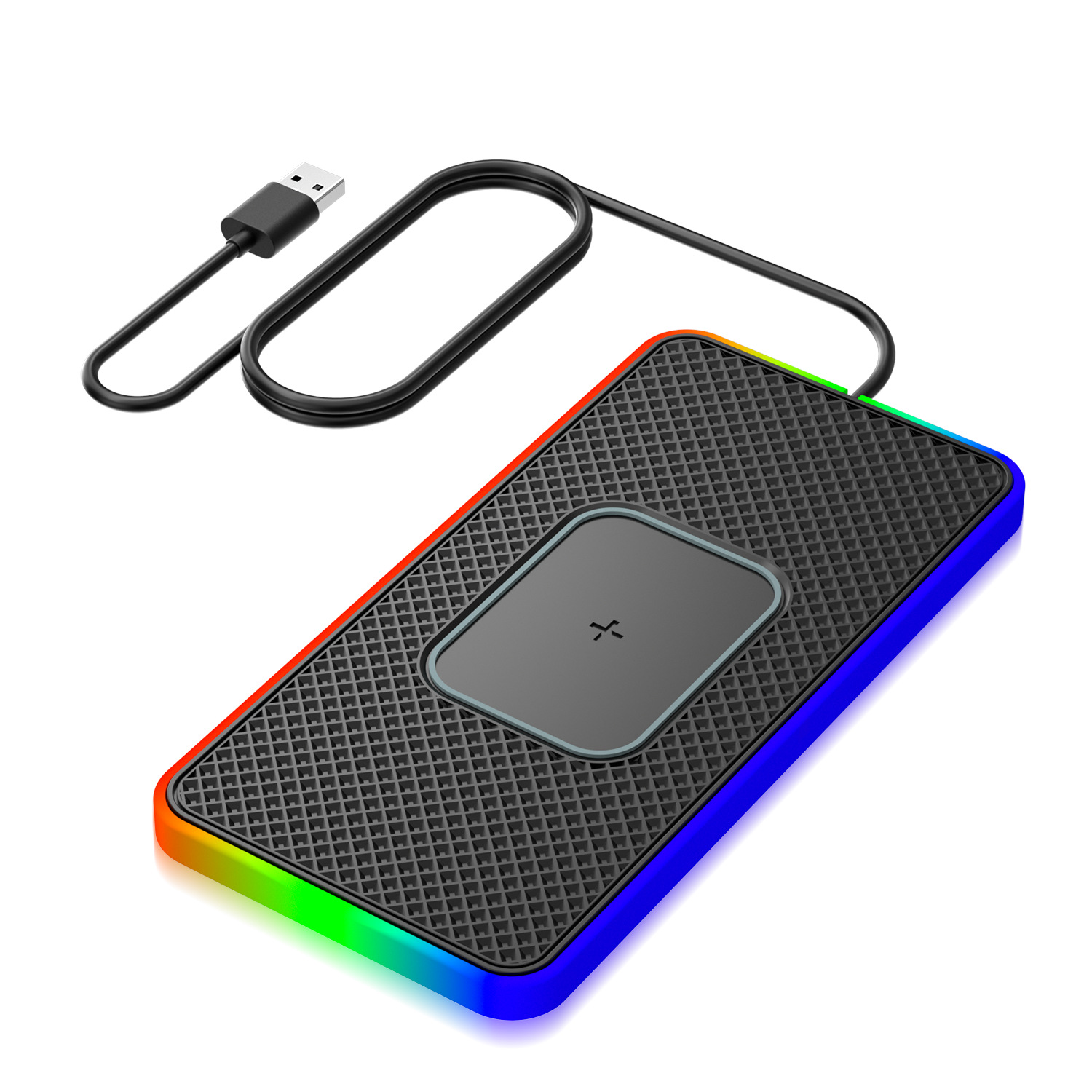 The ambient light-emitting car mobile phone wireless charger is suitable for Mercedes-Benz, BMW, Audi, Toyota, Honda, Volkswagen and Apple full figure