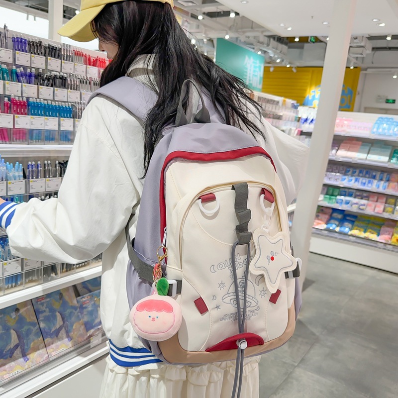 Korean version large-capacity cute milk candy student backpack, light and sweet rest and travel backpack, junior and senior high school schoolbag details Picture