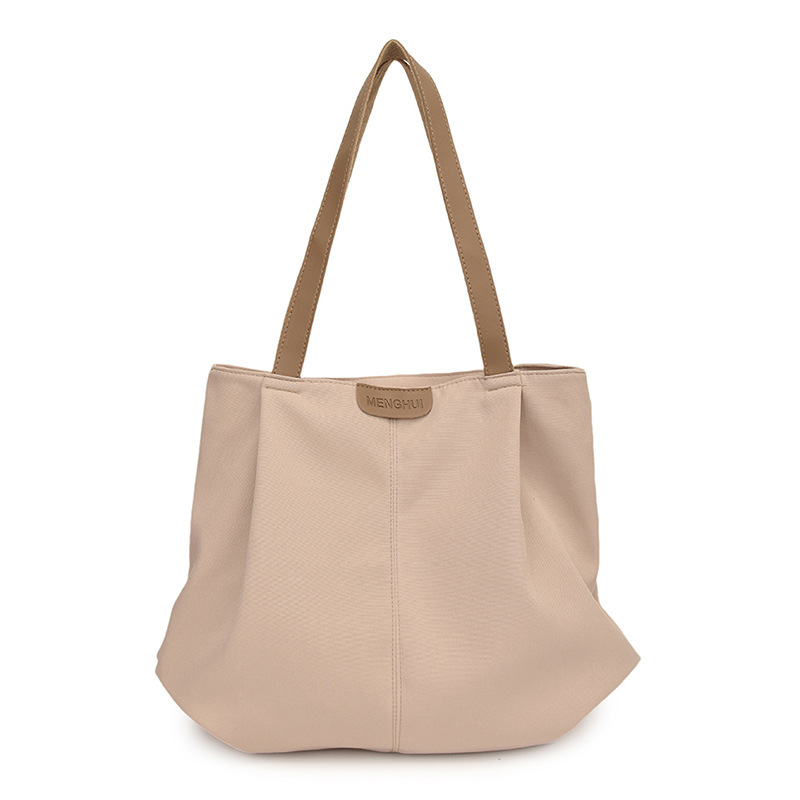 Cross-border large-capacity color-blocking bag for women, new Spring/Summer 2025 simple and casual fabric bag, fashionable and versatile tote bag Item Picture