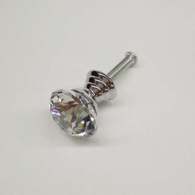 The original manufacturer supplies single-hole diamond crystal glass handles for jewelry boxes, drawers, furniture and cabinet handles with a diameter of 20MM Specification drawing