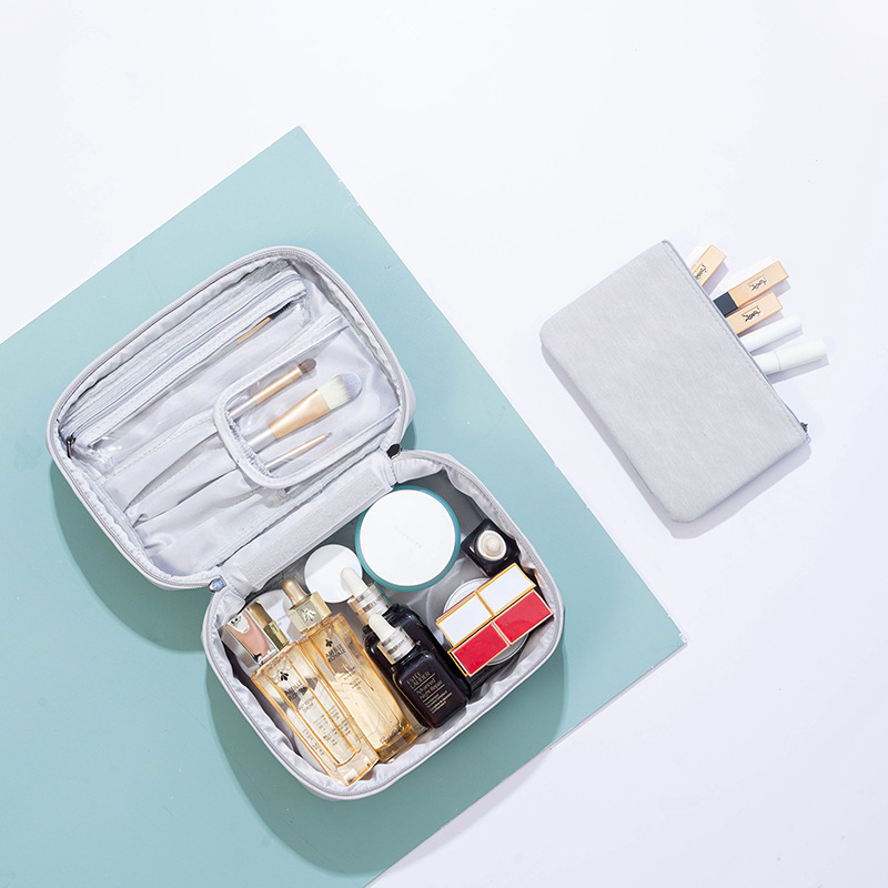 Wholesale of two-in-one high-appearation-level makeup bags, European-style simple large-capacity travel toiletries bags and travel storage bags details Picture
