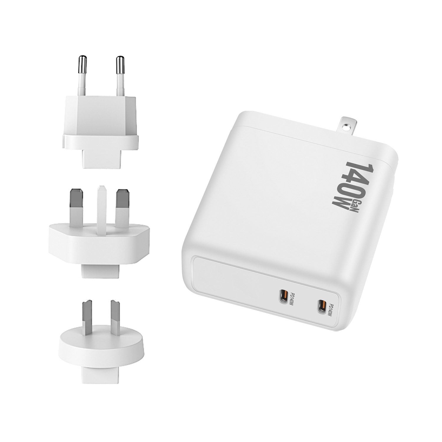 140W gallium nitride PD3.1 charger, 140W foldable and interchangeable pin adapter, cross-border new 140W charger details Picture