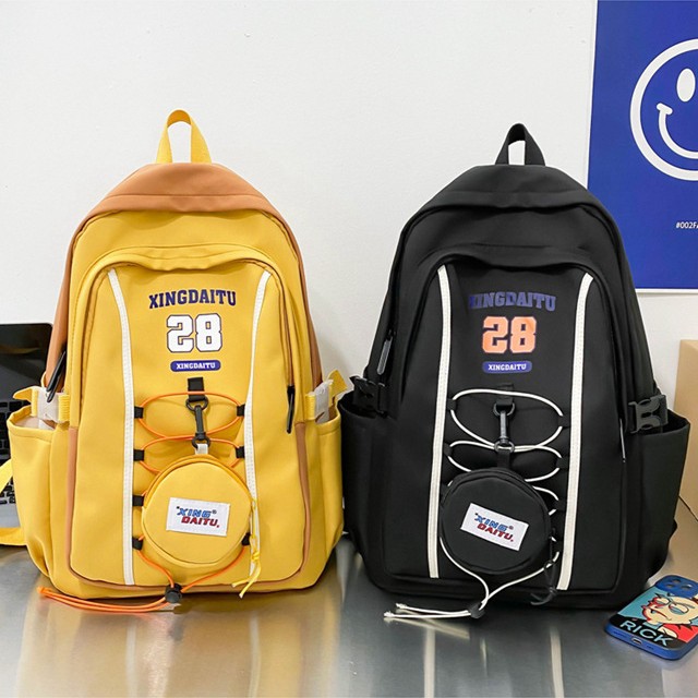 2024 New Harajuku sporty backpack for Women, Korean version casual large-capacity commuter backpack for cross-border travel Specification drawing
