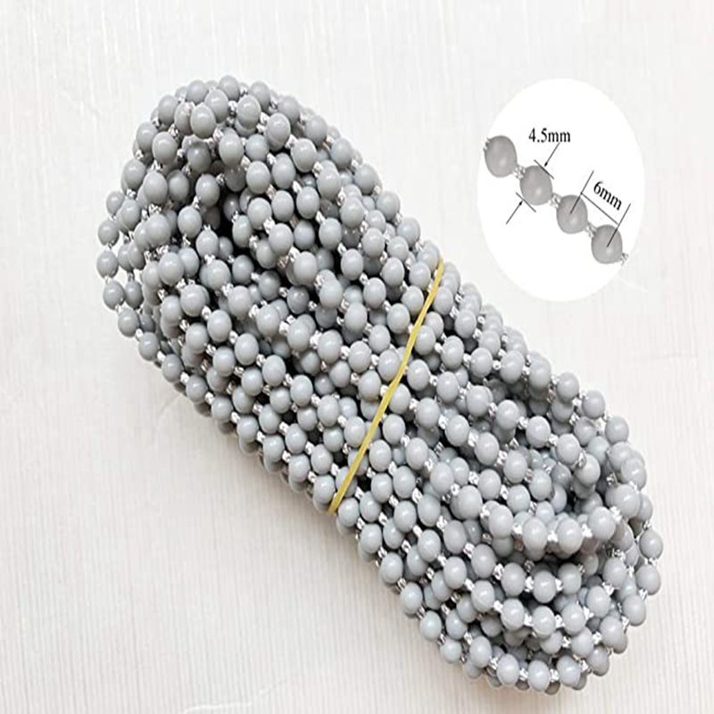 Cross-border wholesale of 10-meter grey beaded chain 10-piece beaded buckle set roller blinds, curtain pull beaded buckle accessories Application Scenario