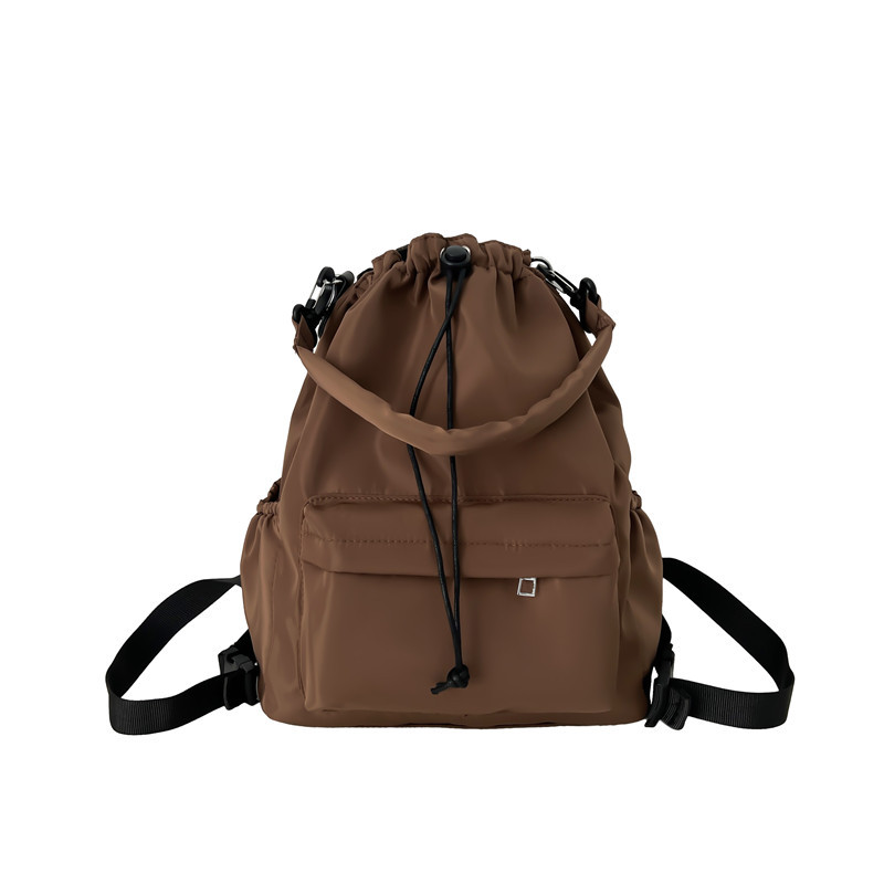 Single-shoulder crossbody bag 2025, fashionable and casual bucket bag, new Korean version, double-shoulder women's bag, large capacity hand-held drawstring bag Item Picture