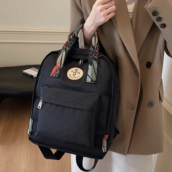 2024 Fashion new solid-color backpacks, large-capacity student schoolbags, casual and versatile, hand-carried men's and women's backpacks Specification drawing