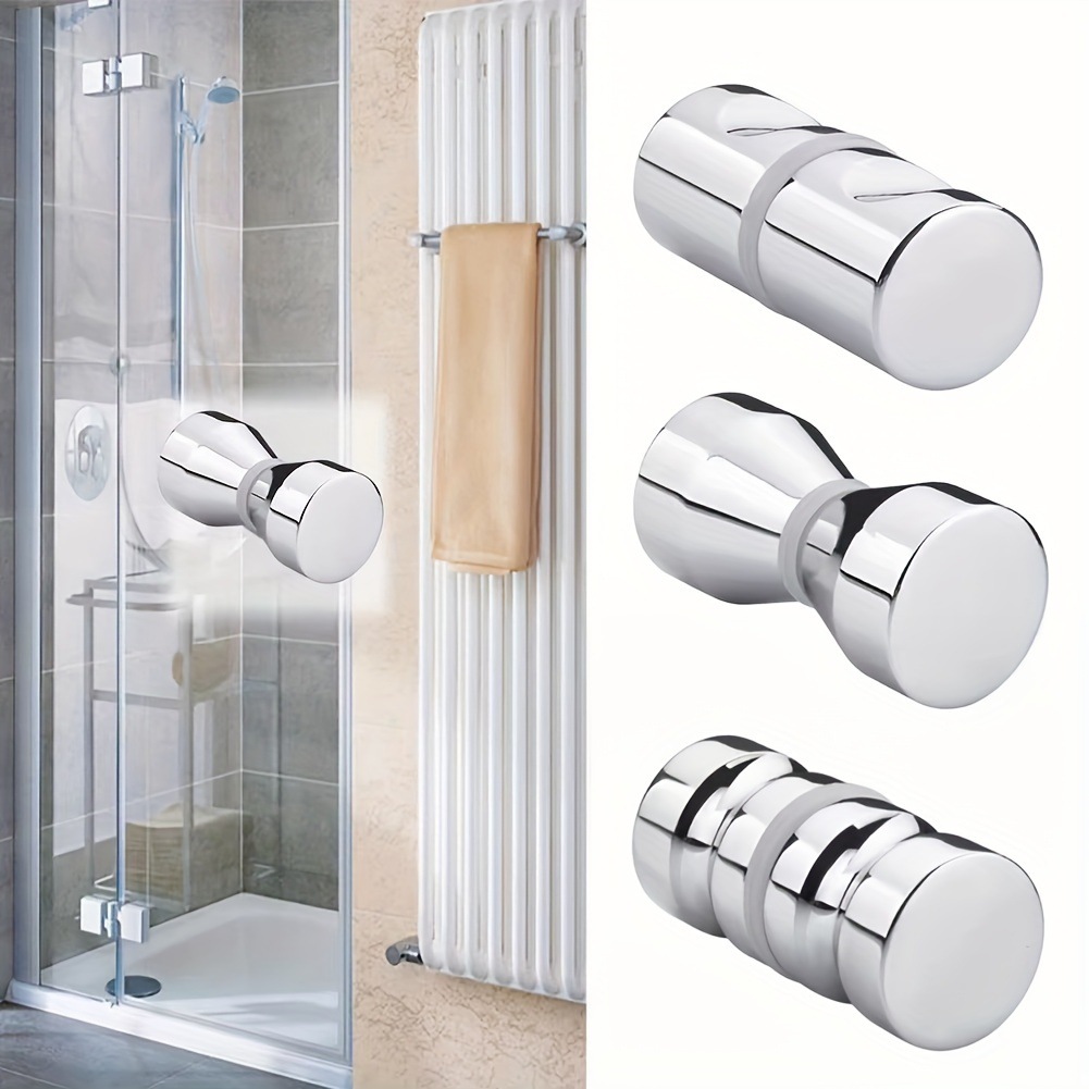 Shower room stainless steel glass single-hole small handle, all-solid aluminum all-gold small twist handle, bathroom glass door small handle full figure