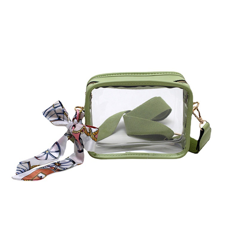 New transparent jelly bag for women's crossbody, PVC personalized mobile phone, cross-border casual and stylish, small square bag, trendy Item Picture