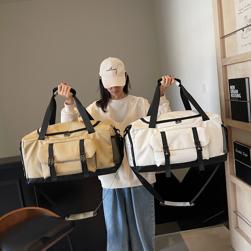 Large-capacity women's travel bags, short-distance business trip luggage bags, outdoor photography and camping storage bags, dry and wet separation fitness bags details Picture