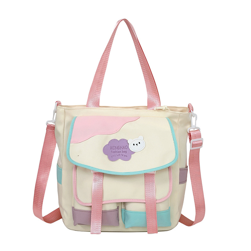 New cartoon pattern cute and fashionable girls' bags, simple backpacks, backpacks, student schoolbags, fresh after-school bags Item Picture