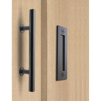 In-stock American barn sliding door handle, black round double-sided interior wooden door, universal sliding glass door light handle Specification drawing