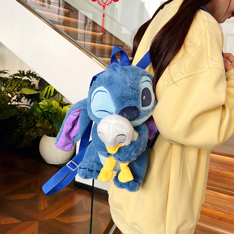 Cute cartoon duckling backpack 2025 New style personalized plush backpack, a heartwarming birthday gift for girls details Picture