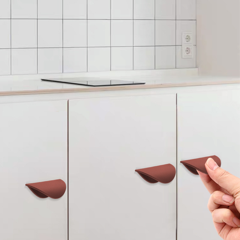 Drawer wardrobe handles, no need for drilling, strong adhesive glass sliding door handles, distance door handles, cabinet and refrigerator door handles details Picture
