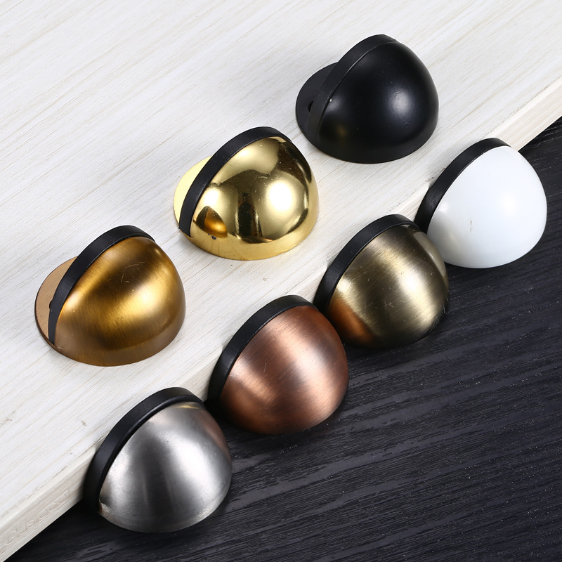 Stainless steel door top turtle top, no need for drilling, silent metal hemispherical door stopper, anti-collision thickened rubber door stop Specification drawing