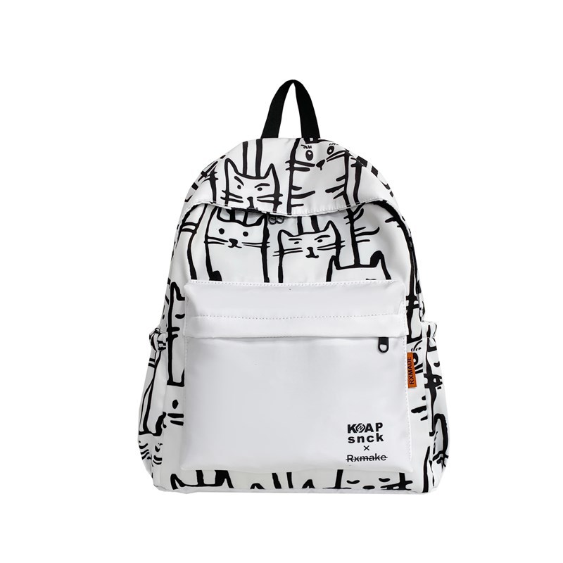 Cross-border leisure travel large-capacity backpack, street trend printed cat backpack, student lightweight schoolbag, female Item Picture