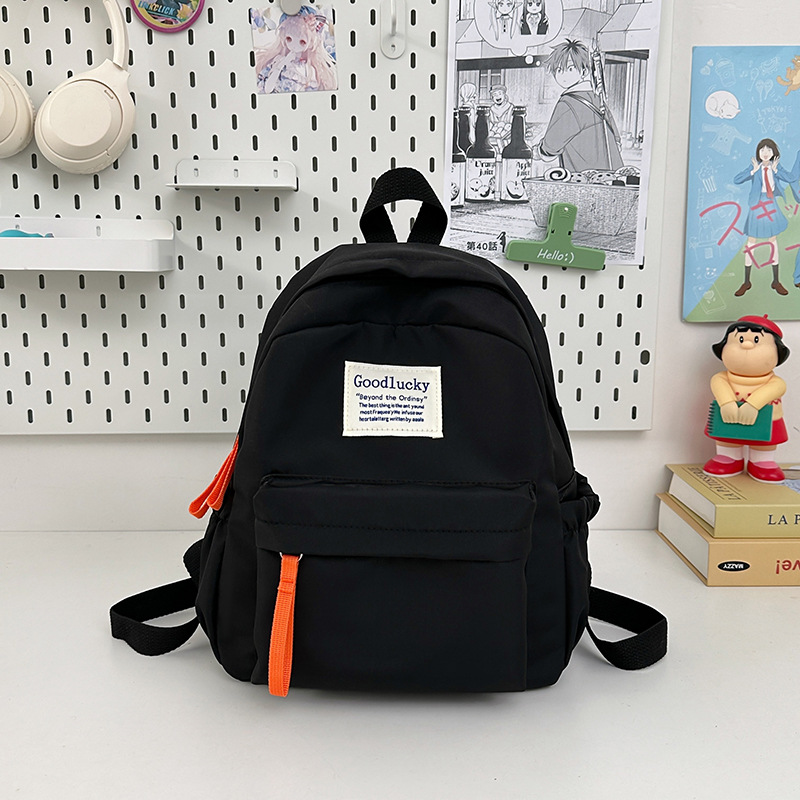 Simple small schoolbag, pure color Korean version, high school and college students' travel versatile backpack, casual large-capacity backpack full figure