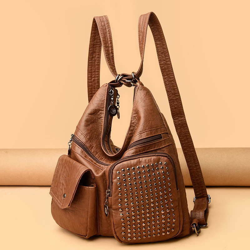 The new PU soft leather women's bag is versatile and fashionable. It's a multi-layered small bag with rivets and a casual single-shoulder crossbody bag Application Scenario