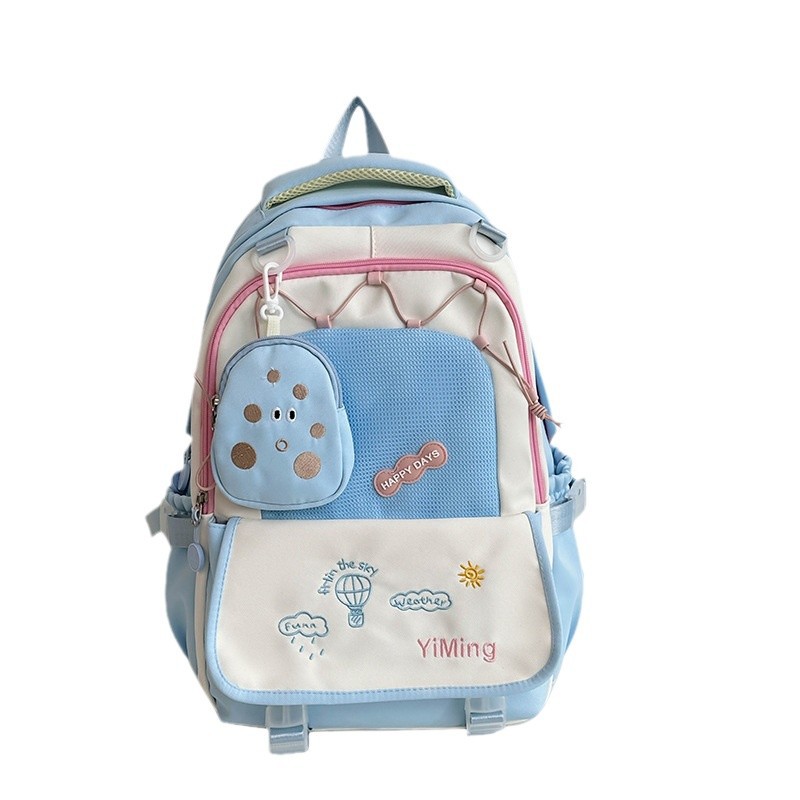 Large-capacity schoolbag, high appearance level, high school student embroidered backpack, forest-style style, cute and versatile student backpack Item Picture