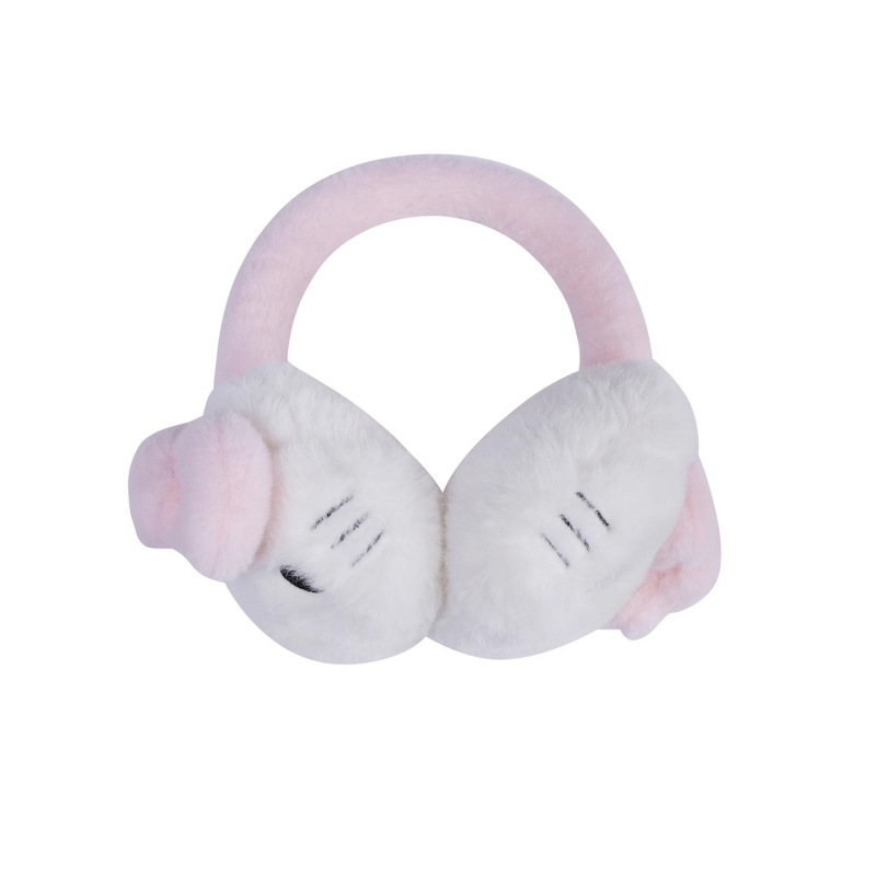 Cartoon cat plush ear cups for girls, 2024 new style, student cycling with fleece earphone ear tips, ear protection and ear warmth packs Item Picture