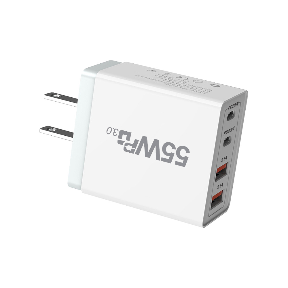55W dual C and dual A charger, 35WPD charger, multi-port Australian standard charger, four-port mobile phone charger, fast PD Item Picture