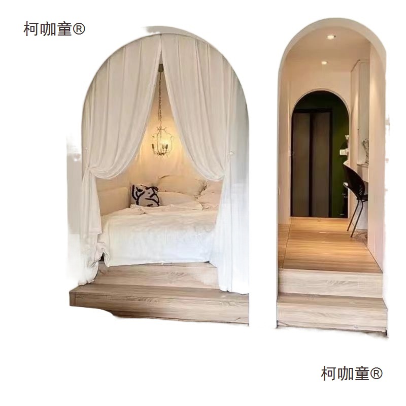 Gypsum board partition, high-density circular arch beam support, French arch-shaped pass, arc-shaped pass, square door, Mtaibao Item Picture