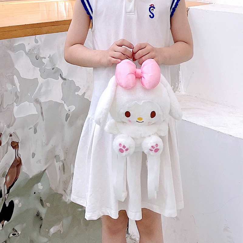 New pink Melody plush toy backpack, children's backpack, gift, claw machine doll Application Scenario