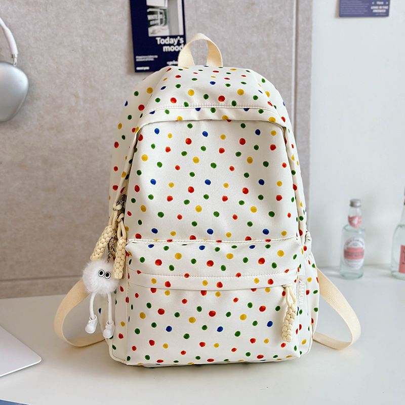 Cute and soft polka dot schoolbag, new high school, junior high school and college students' backpack, travel lightweight and load-reducing backpack Specification drawing