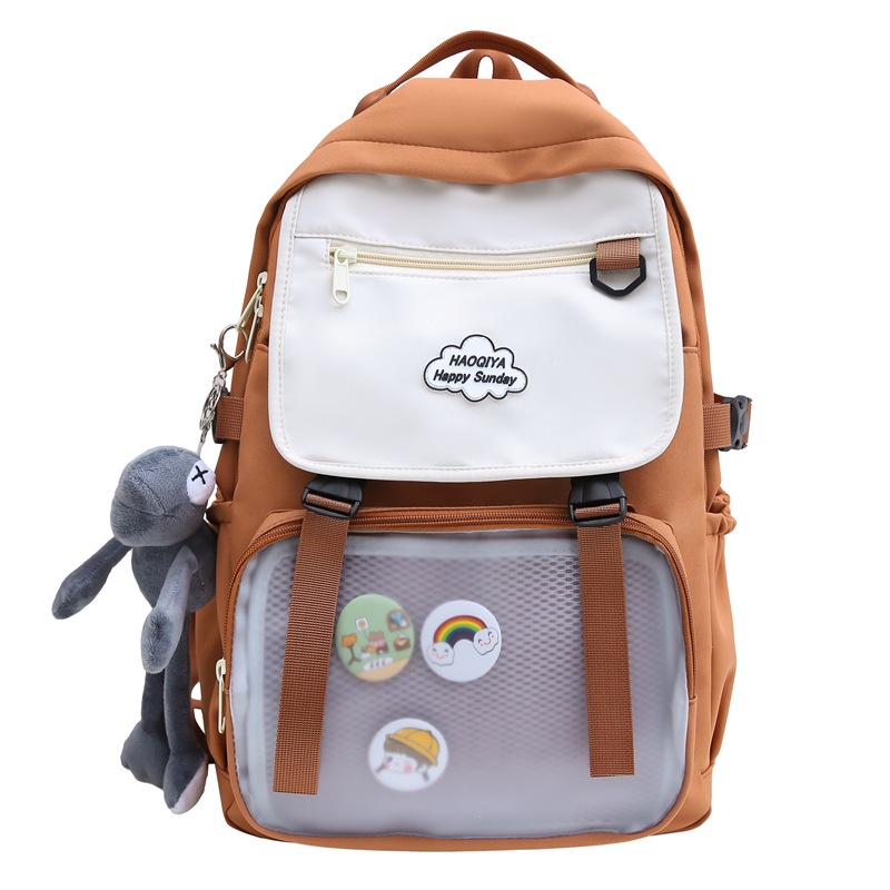 Cross-border schoolbags for girls, primary and secondary school students, Japanese-style high school and junior high school large-capacity female backpacks, Korean-style color-blocking backpacks Item Picture