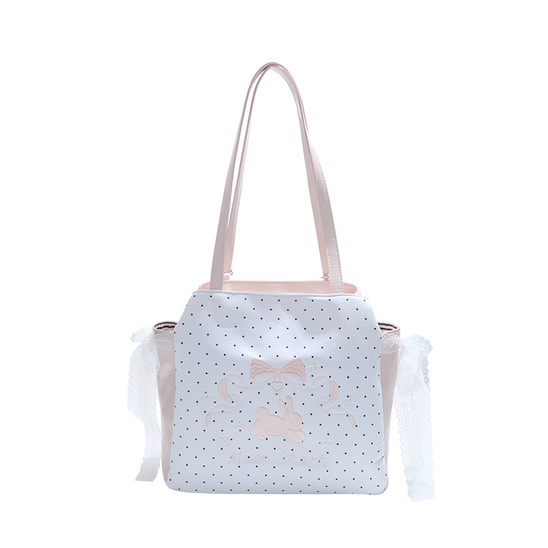 Korean polka dot crossbody bag, cute animal cartoon single-shoulder bag, fashionable and versatile, trendy bucket bag, casual backpack Item Picture