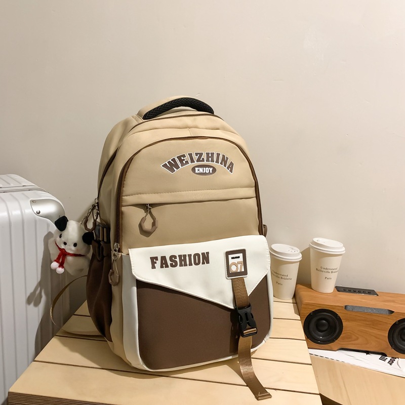 Versatile, retro, large-capacity college schoolbag, high school, high school and junior high school students' color-matched backpack, durable for travel Specification drawing