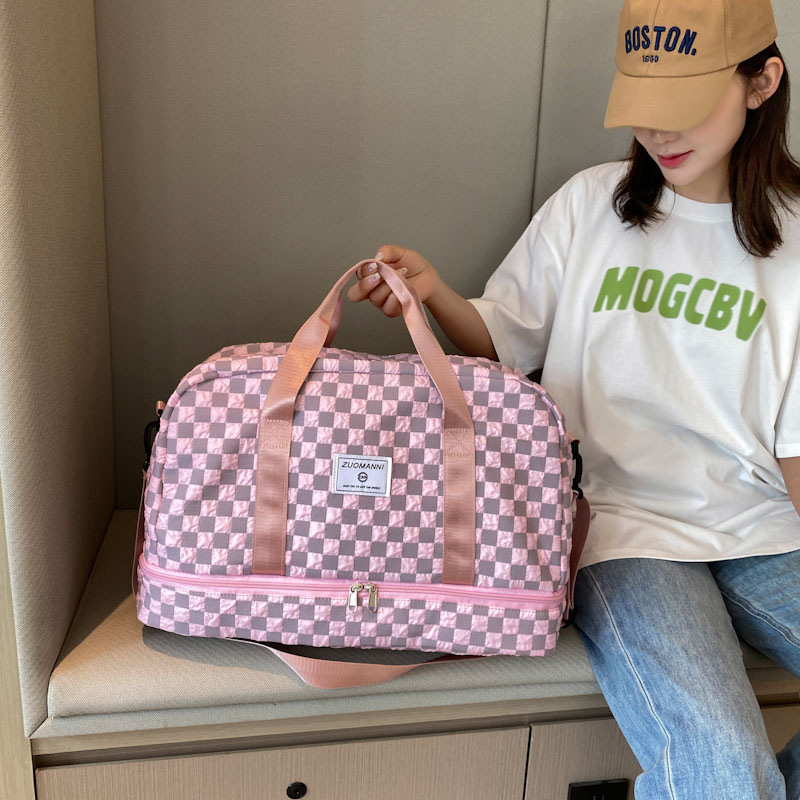Shoe compartment, super large capacity, travel bag, hand-held short-distance travel bag, can be worn with a suitcase, women waiting to give birth, storage, fitness women's bag full figure