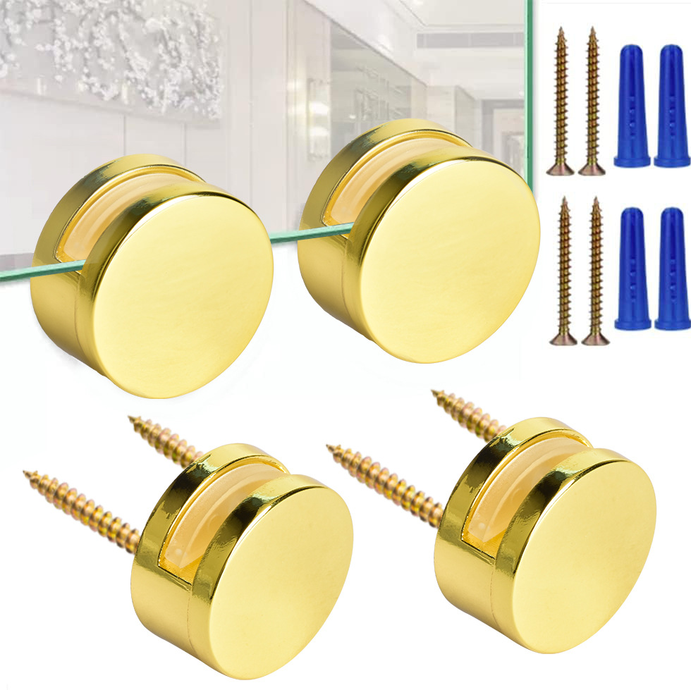 In-stock glass mirror clips, fixed brackets, double-hole mirror brackets, glass clips, wall fixed clips, bathroom mirror hardware accessories full figure