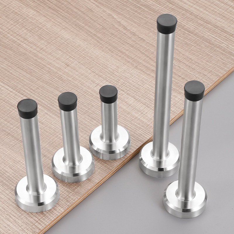 Stainless steel door top anti-collision door stopper, rubber limiter, wall-mounted door stopper, no need to drill holes, extended door bump Specification drawing