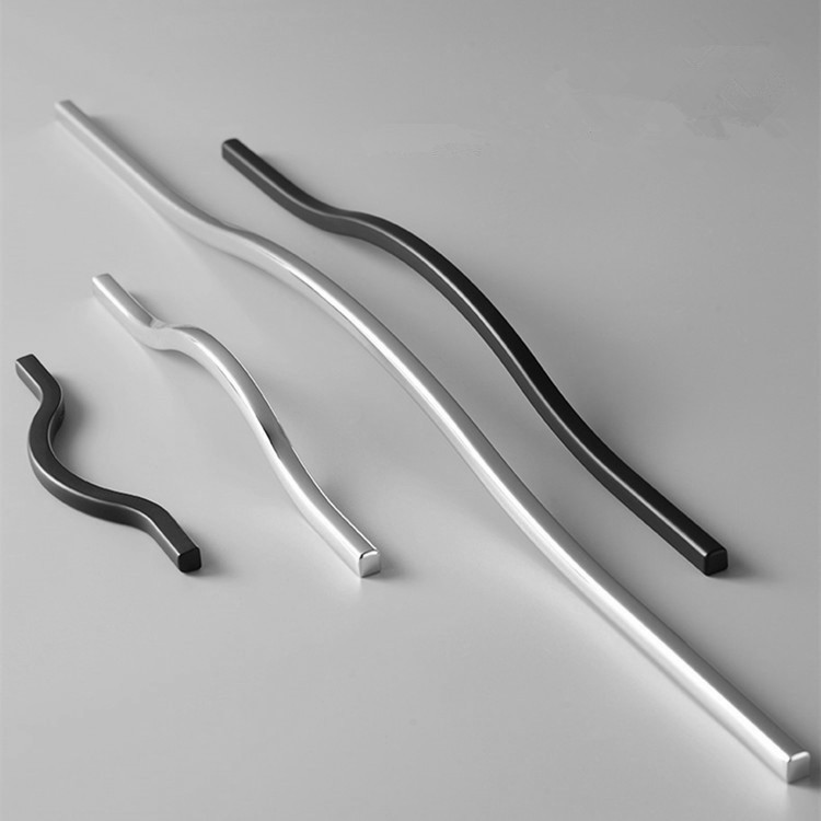 High-end wardrobe handle, light luxury, modern and simple cabinet, black and gold drawer, long handle, cabinet door, wardrobe door handle Specification drawing