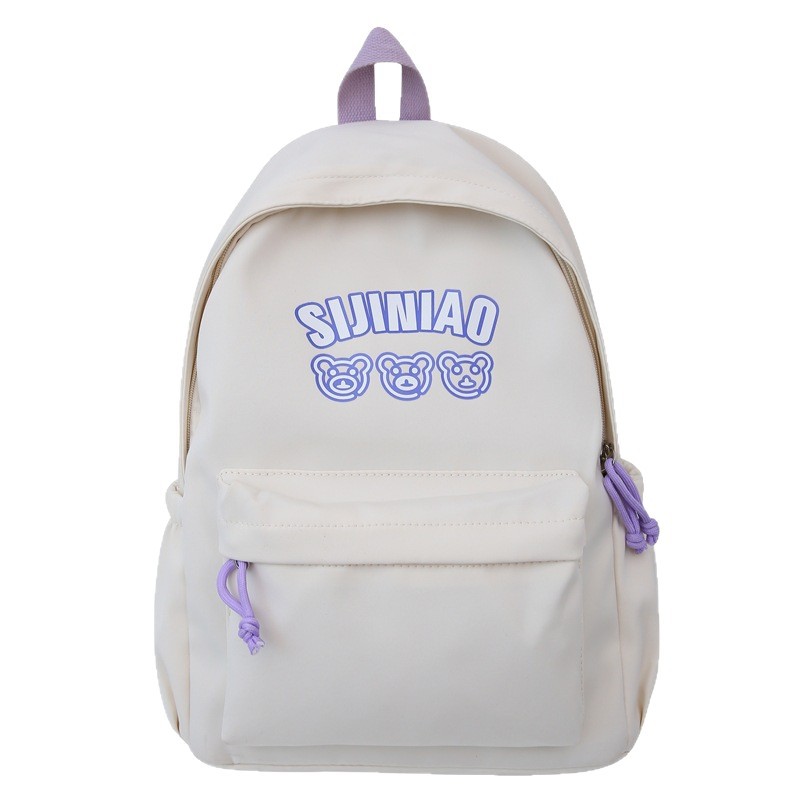 New cross-border student high-appearance-level schoolbag, large-capacity color-blocking campus backpack, Korean-style fresh and versatile backpack Item Picture