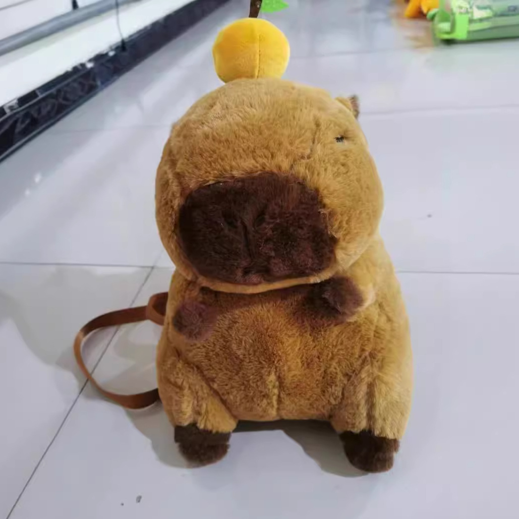 Kabipala plush Cartoon double-shoulder Capybara Bag 2023 New Style Cartoon Girl Gift crossbody Bag Direct sale Specification drawing