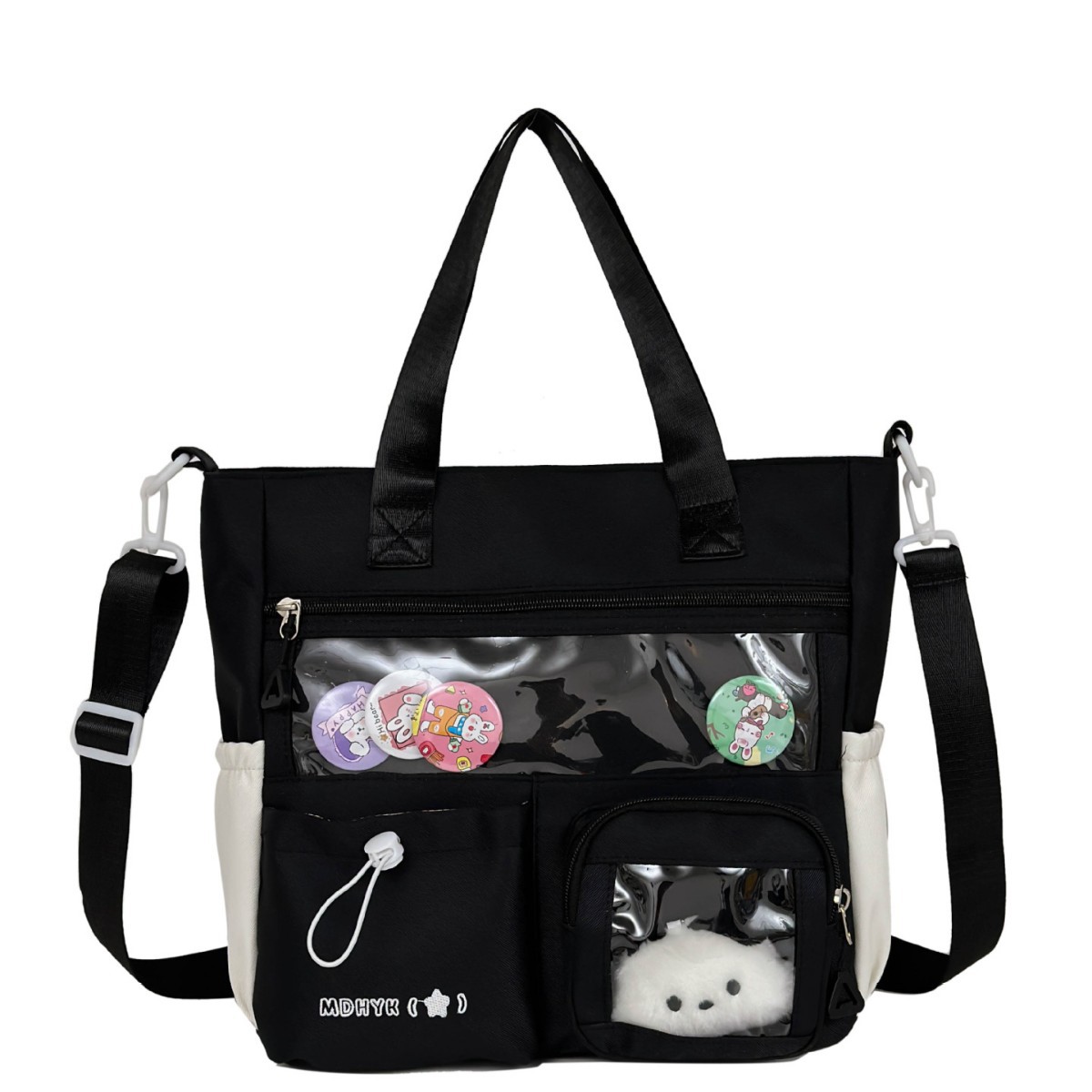 Japanese-style ins girl backpack, fashionable and versatile, soft girl student class tutorial handbag, solid color single-shoulder crossbody bag Item Picture