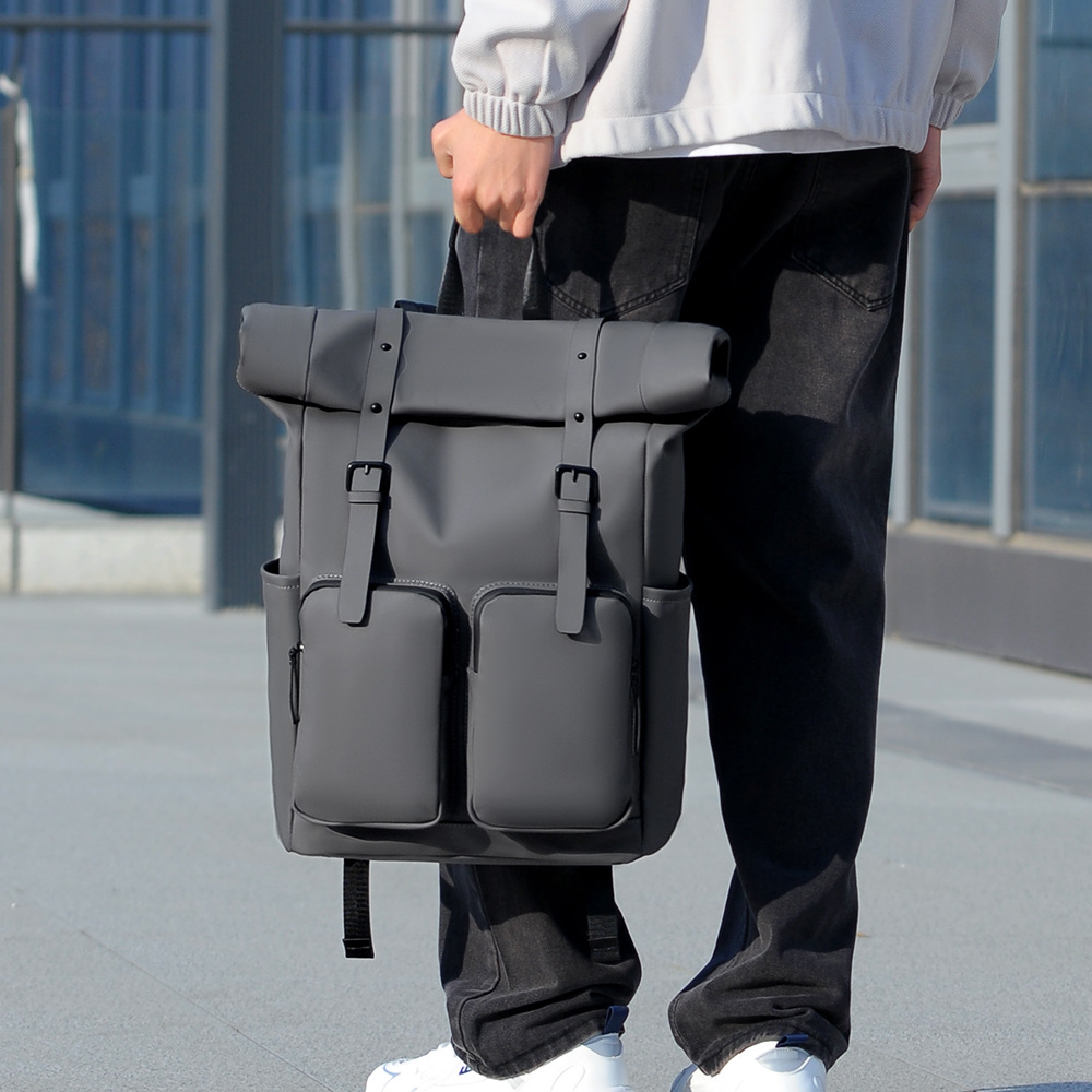 A versatile Japanese backpack for men, a fashionable and trendy college student bag, a casual travel computer bag details Picture