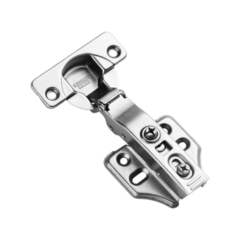 New two-stage force small-angle buffer hinge for cabinet and wardrobe doors, gun gray, universal damping hinges for thick and thin door panels Item Picture