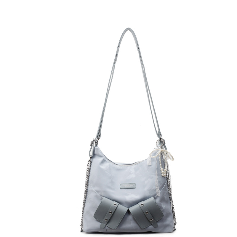 Cross-border single and double shoulder dual-purpose cloth bag for women, 2025 new large-capacity bag, Korean-style lazy style, high-end single-shoulder bag Item Picture