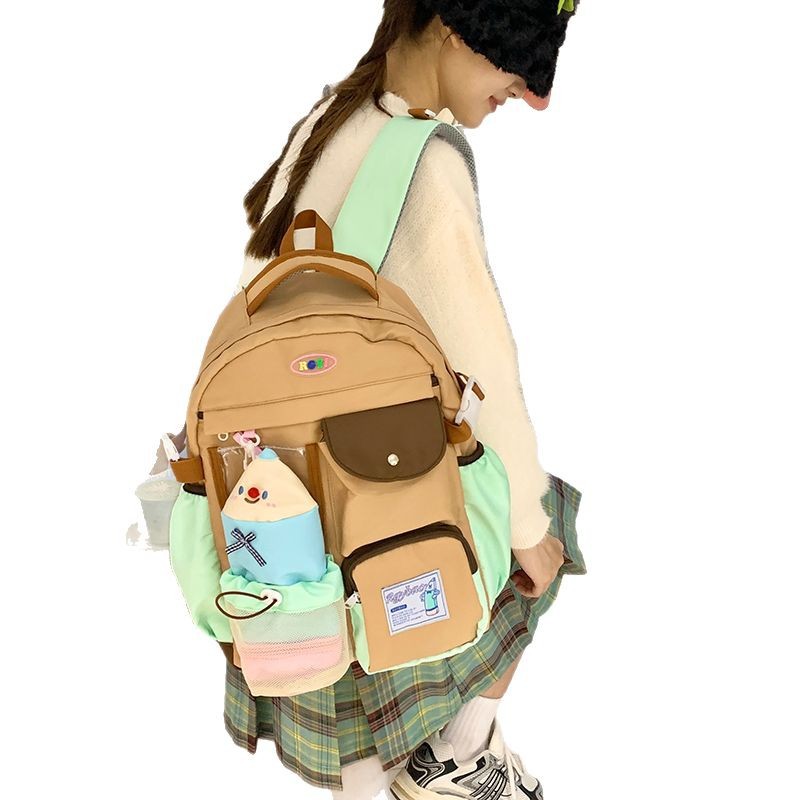 Japanese-style ins backpacks: Cute schoolbags for college students, high appearance standards for female primary school students on campus, backpacks for junior high school students shopping Item Picture