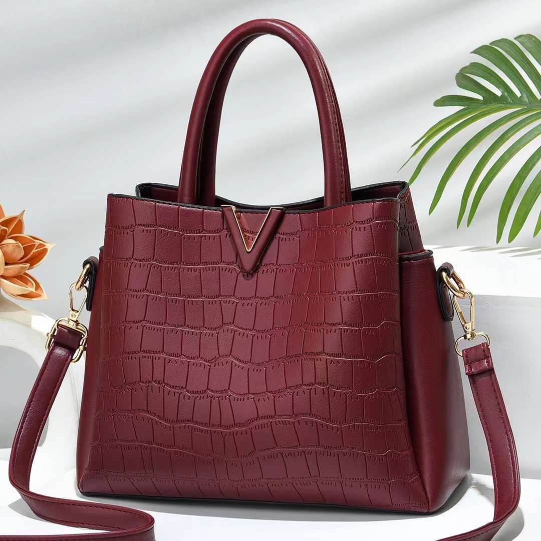 Stone-patterned women's bag 2022 new European and American fashionable large-capacity women's handbag, export single-shoulder crossbody bag Specification drawing