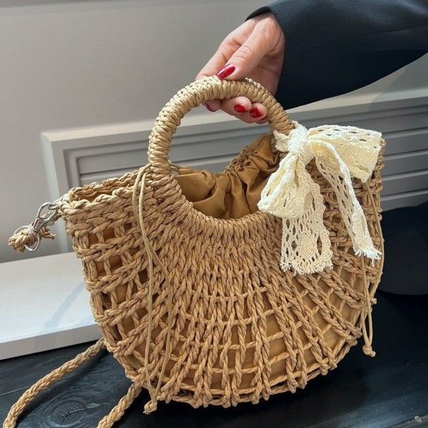 Fashionable and artistic woven bag 2025 Summer New seaside vacation beach women's bag, single-shoulder crossbody handbag details Picture