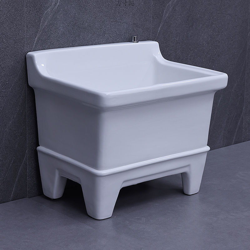 Ceramic mop pool, balcony mop pool, large square long mop, wide mop basin, countertop control automatic drain factory Application Scenario