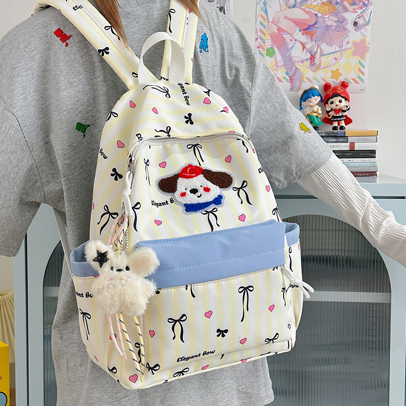 New cartoon and cute backpack on Instagram for girls, junior high school and college students, large-capacity schoolbag for primary school students, and high appearance level Specification drawing